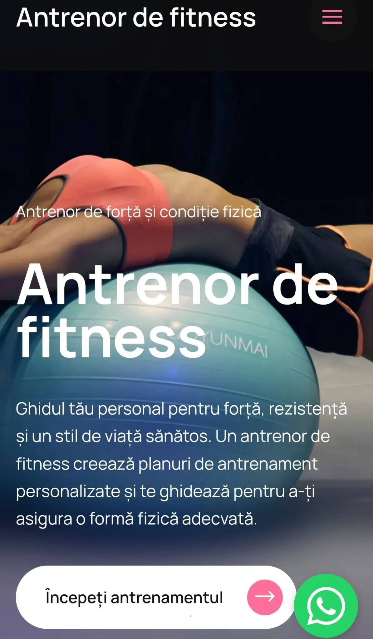 Site de Prezentare Antrenor Fitness